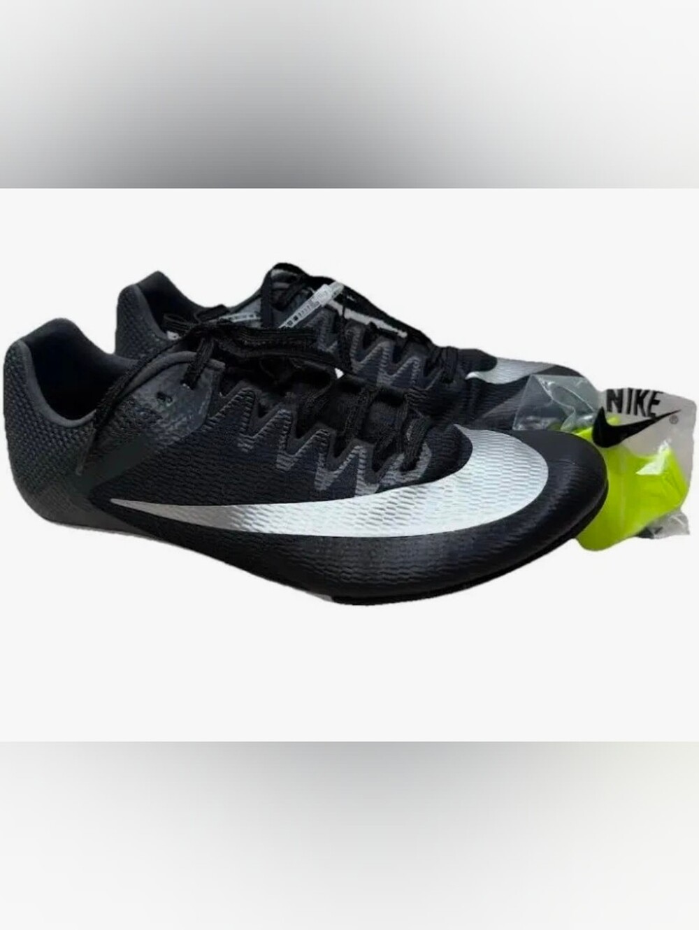 NWOB Nike Zoom Rival Sprint Black Metallic Silver Mens US 14 FZ 9663-001